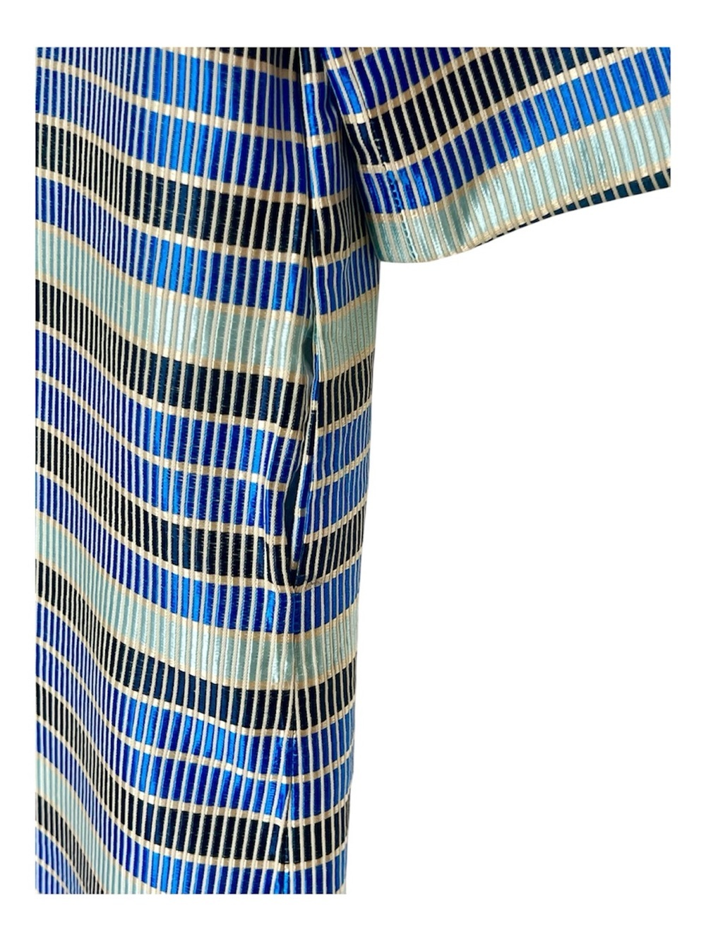 J. McLaughlin Collared Blue Striped Metal Button Dress Size S - Picture 8 of 11